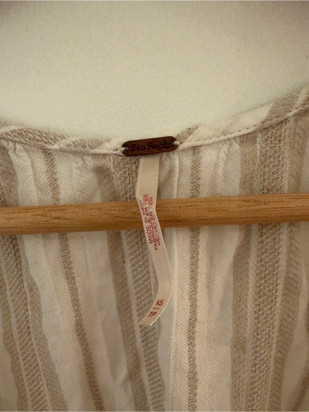 Free People Tank Top Women's Extra Small Cream/Beige Tie Front Reversible Boho - Picture 3 of 6